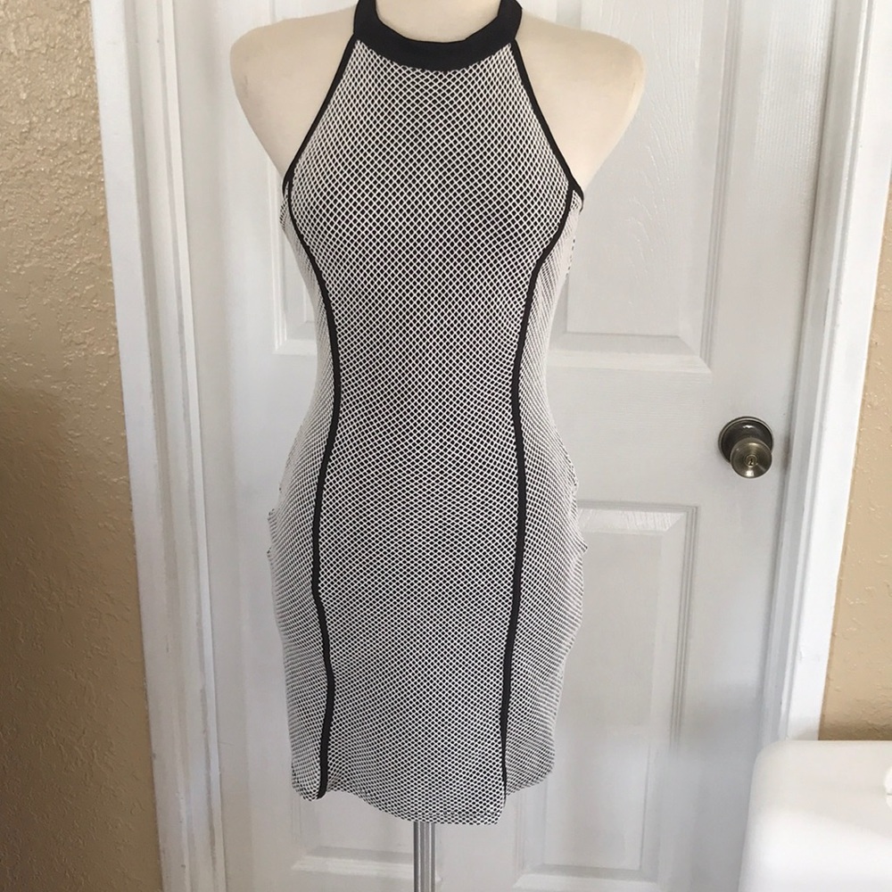 White fishnet dress